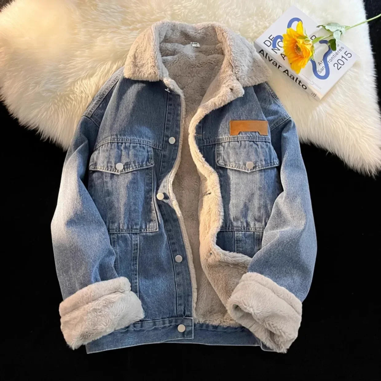 Adriel - Dick Gefütterte Jeansjacke Mit Fleece Für Herren